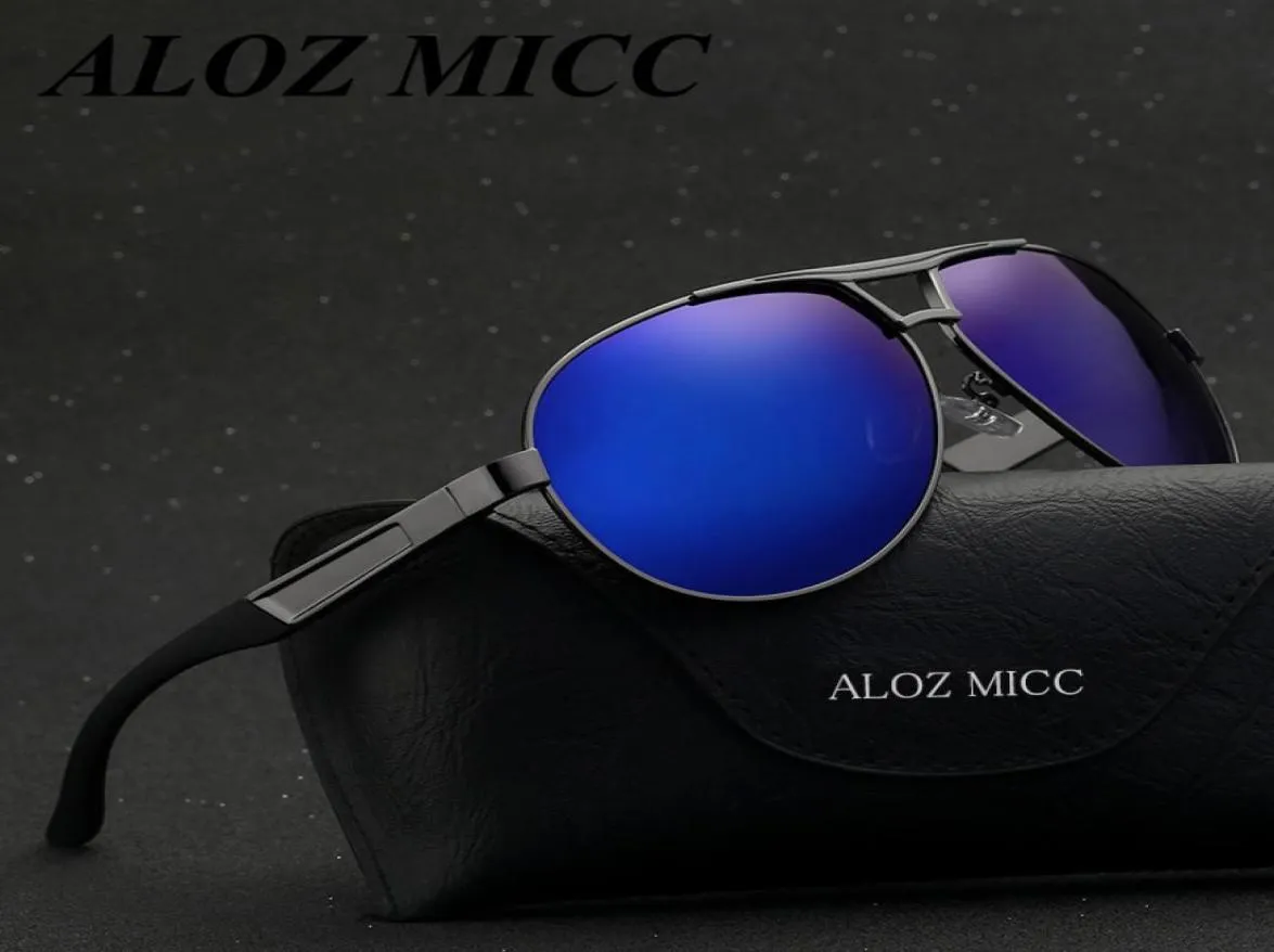 Aloz Micc Men Classic Brand Aviation Sunglasses HD Polarized Aluminium Drivingチタンブリッジサングラス