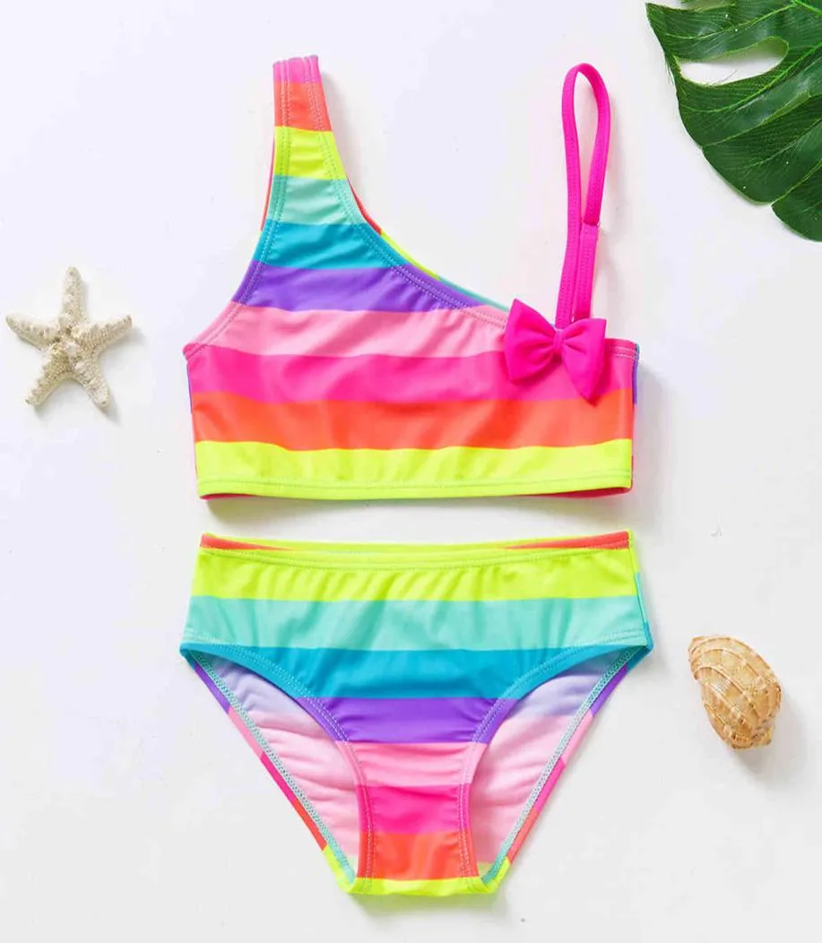 212Y Kids Swimwear Two pieces Girls swimsuit High quality Kids Bikini set Toddler girls Swimming suit Girls Bikini Sets11292632834