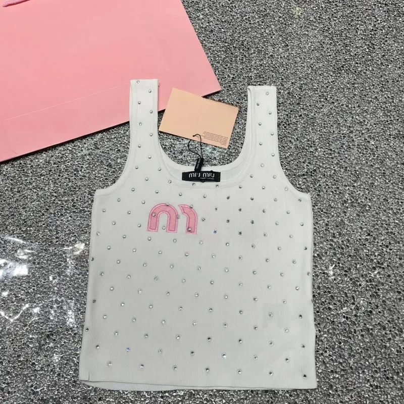 Miui Top Free Size One Size Designer T-shirt Tanks Topps Miumiuss Tshirt Designer Summer Men's Womens Vest Miumu Top Luxury Fashion Singl 8998