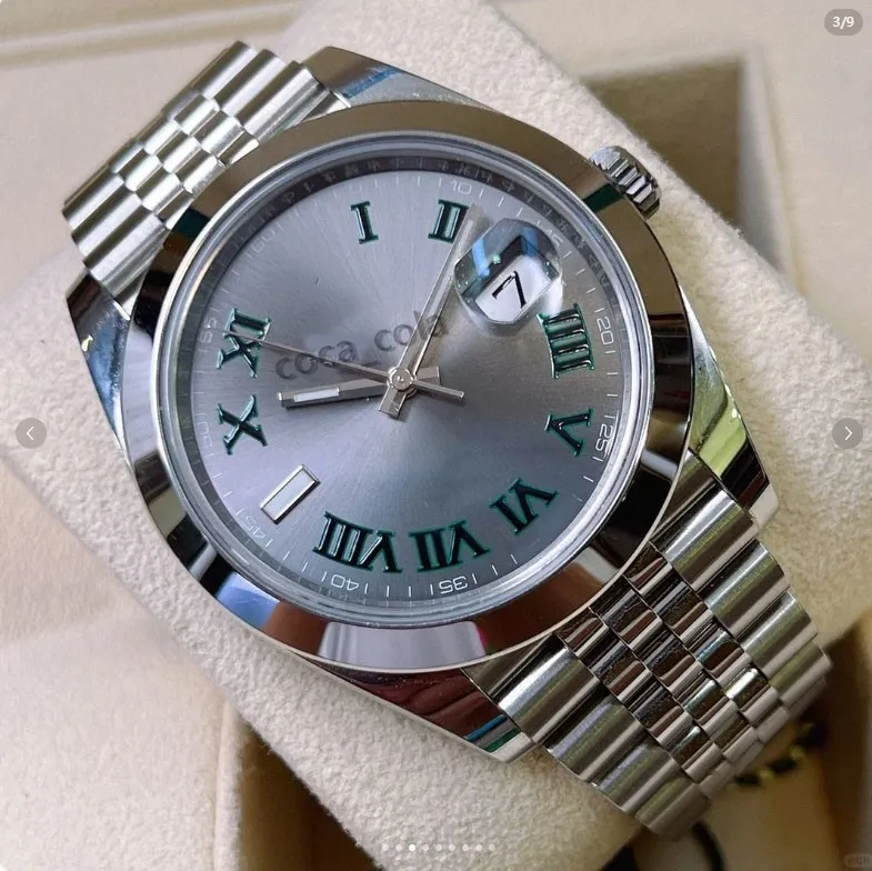 Marca mundo relógio de luxo melhor versão relógio datejust 41 wimbledon 126334 automático eta 3235 relógio 2 anos de garantia relógios masculinos