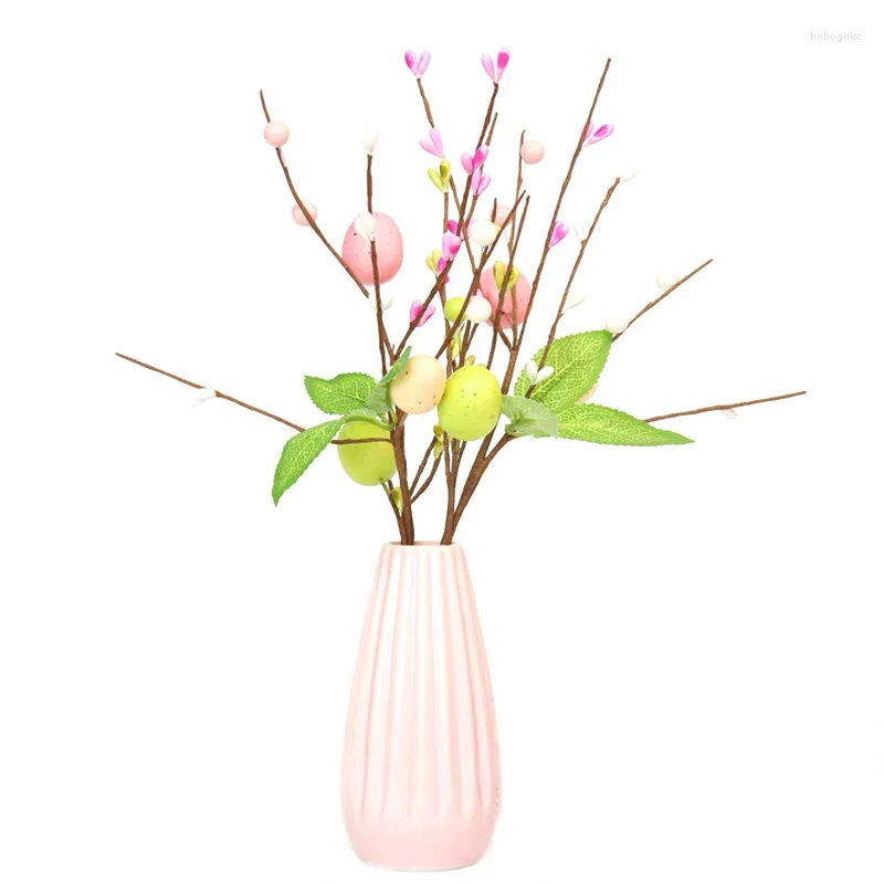 Decorative Flowers Artificial Foam Egg Branch Easter Tree Bouquet DIY Fake Plant For Home Vase Ornament Party Decoration