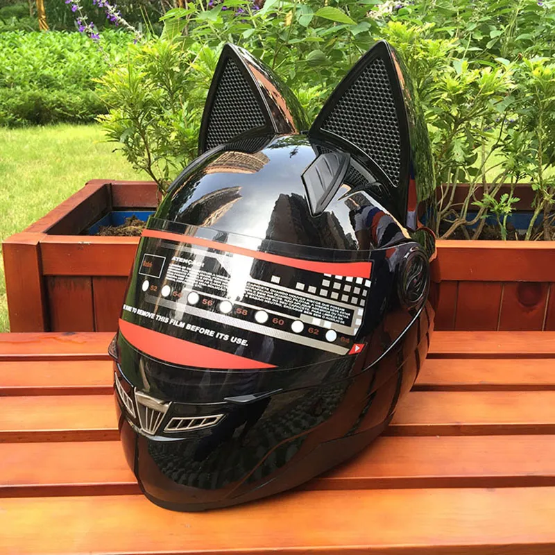 防曇バイザー付きフルフェイスオートバイヘルメット NITRINOS CAT EARS