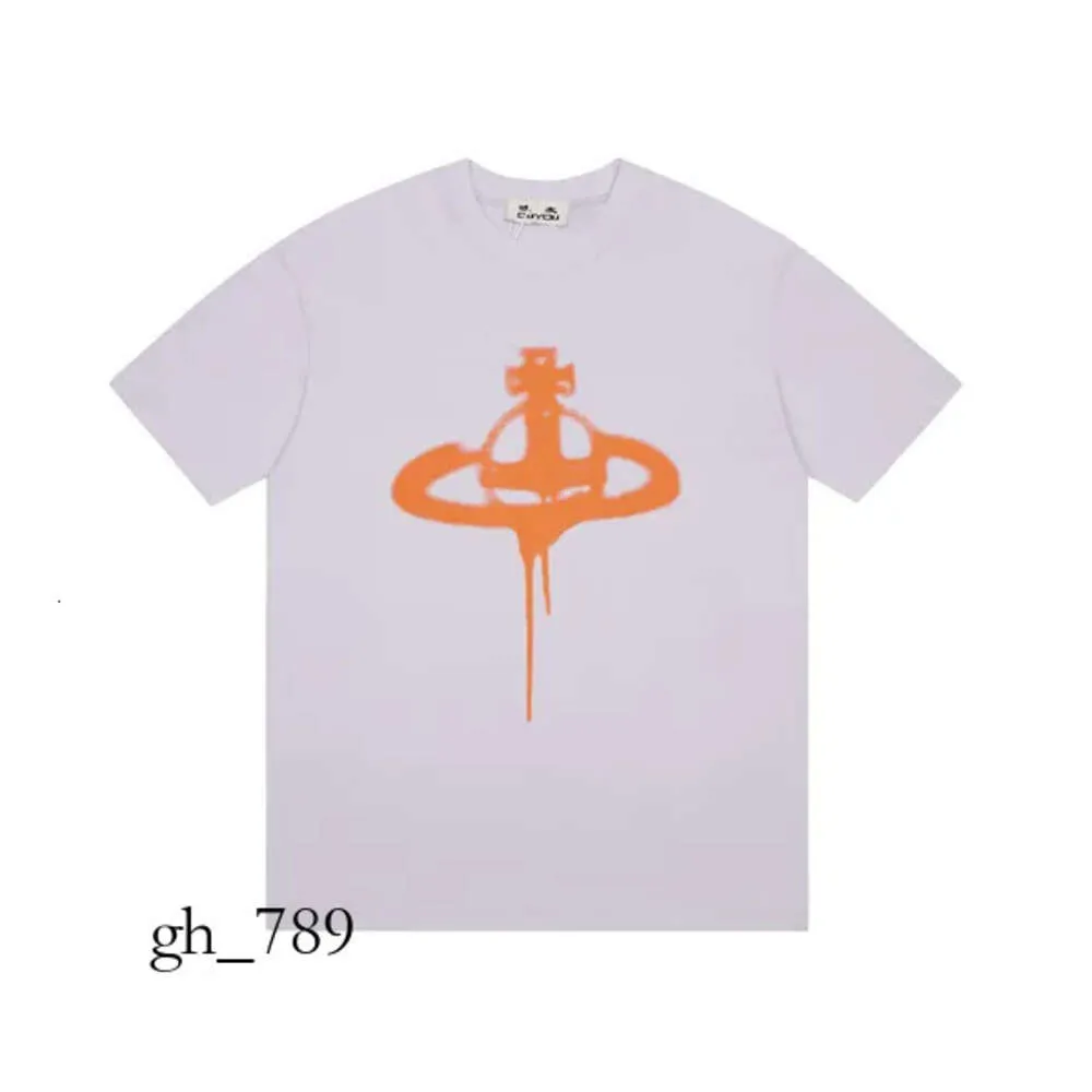 Viviane Westwood Camiseta Spray Orb para hombre DUYOU Camiseta de Vivienne West Wood Ropa de marca Hombres Mujeres Camiseta de verano con letras de algodón 461