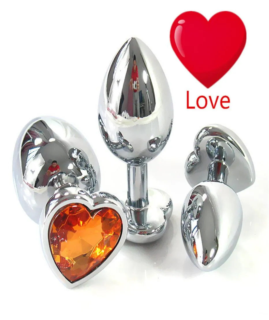 Plugue anal de metal em forma de amor, plugue anal de aço inoxidável, brinquedos sexuais para homens e mulheres, produtos sexuais adultos, massagem de próstata q427055444