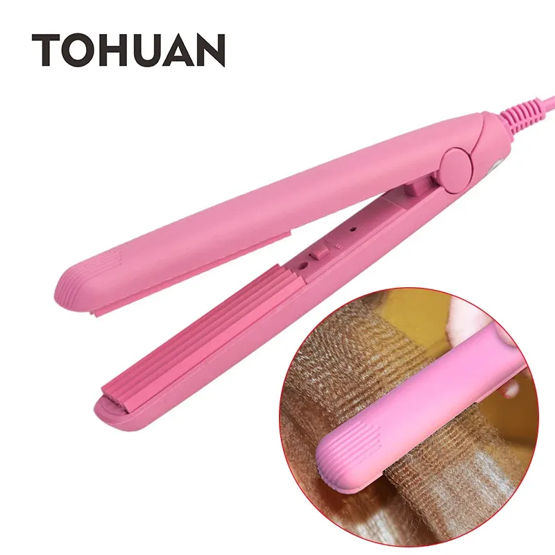 Ferri TOHUAN Rosa Mini Capelli Soffici Crimp Ferro Piastra per Capelli in Ceramica Ferro Piegatore per Capelli Piccolo Ferro Ondulato Chapinha Acconciatura