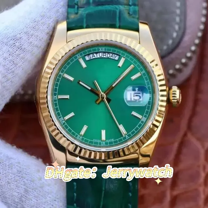 Мужские и женские часы высшего качества, 40 мм, золотой, зеленый циферблат, мужские механические часы из нержавеющей стали с автоматическим механизмом