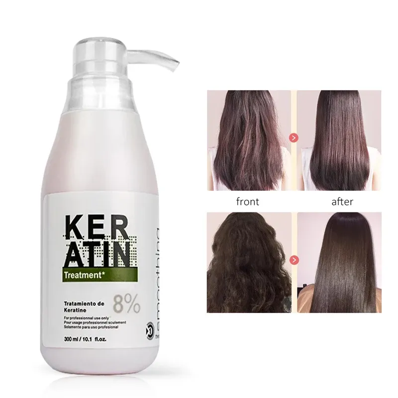 Strumenti Shampoo Brasiliano 5% 8% 12% Trattamenti per capelli alla cheratina Raddrizzamento dei capelli ricci Levigatura Riparazione dei danni alla cheratina Prodotti per la cura dei capelli