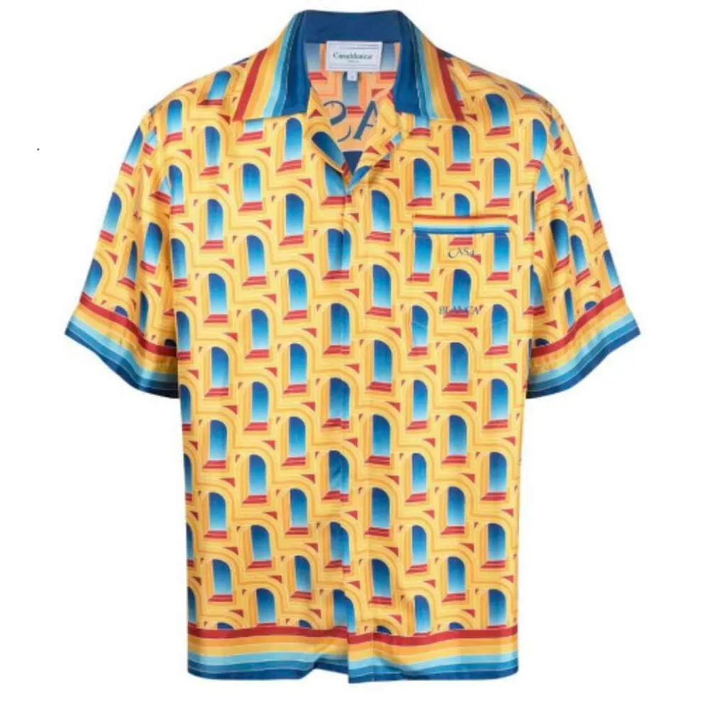 Casablancas Man Deisgner T-shirts Bouton de mode chemises Casablanc Shirt Sport Shek Shirts Silk Vêtements d'été Hawaii Shirts Casa Blanca Shirts 2589