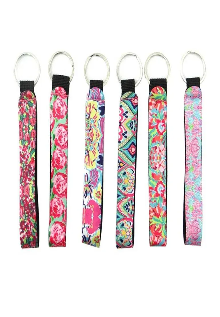 New Lilly Pulitzer Key buckle Neoprene Bag Charmer Keychain Sublimation Keyring Wedding Favors Gift Multi Color High Quality zhao8178061 ZZ