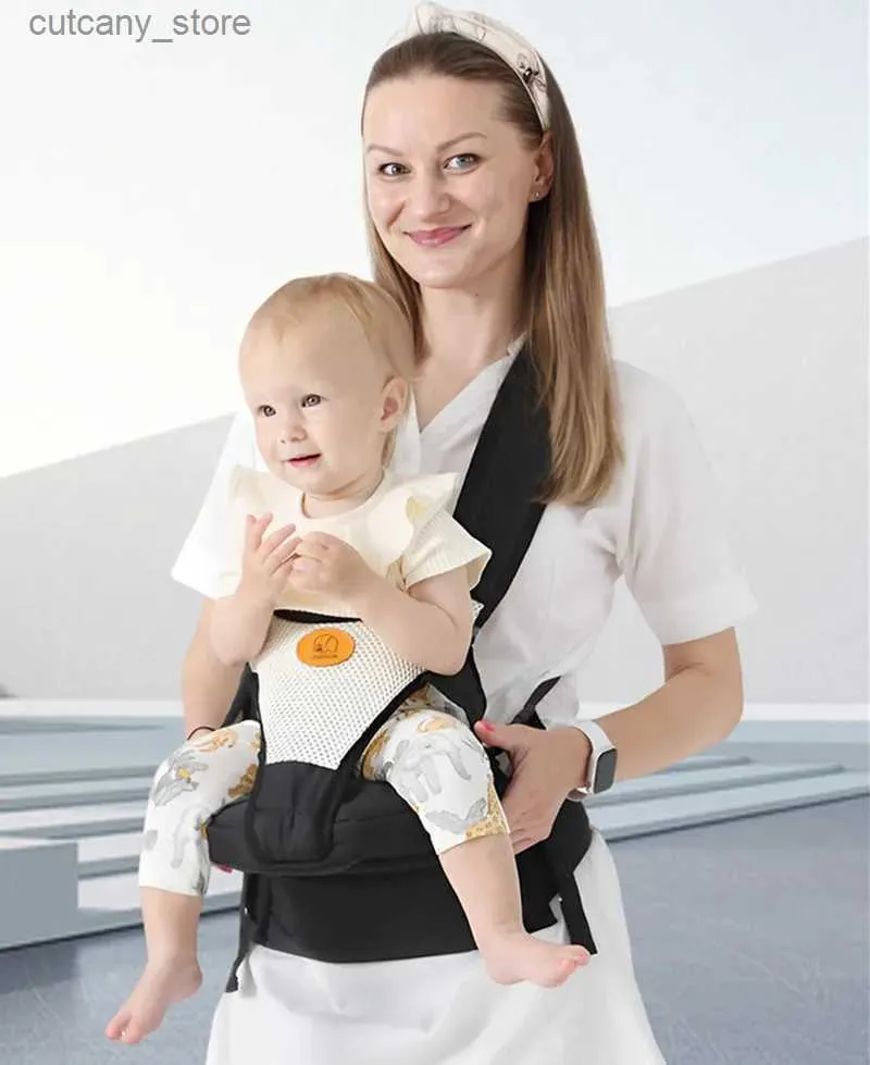 Transportadoras Slings Mochilas Dobráveis Baby Carrier Cintura Fezes com Saco de Armazenamento Canguru Ombro Swaddle Sling Infantil Kid Envoltório Ergonômico Mochila Hipseat L240318