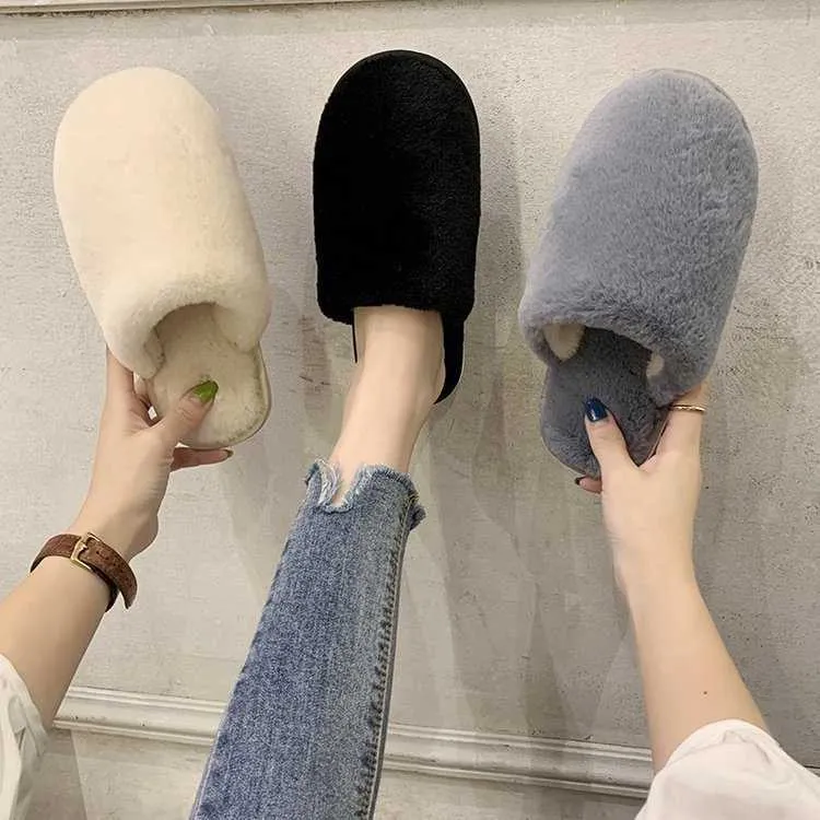 HBP Non-Brand Home Paar Platte Warme Pluche Schoenen Nieuwe Mode Warme Slipper Indoor Sandalen Groothandel Dames Slippers en Schoenen