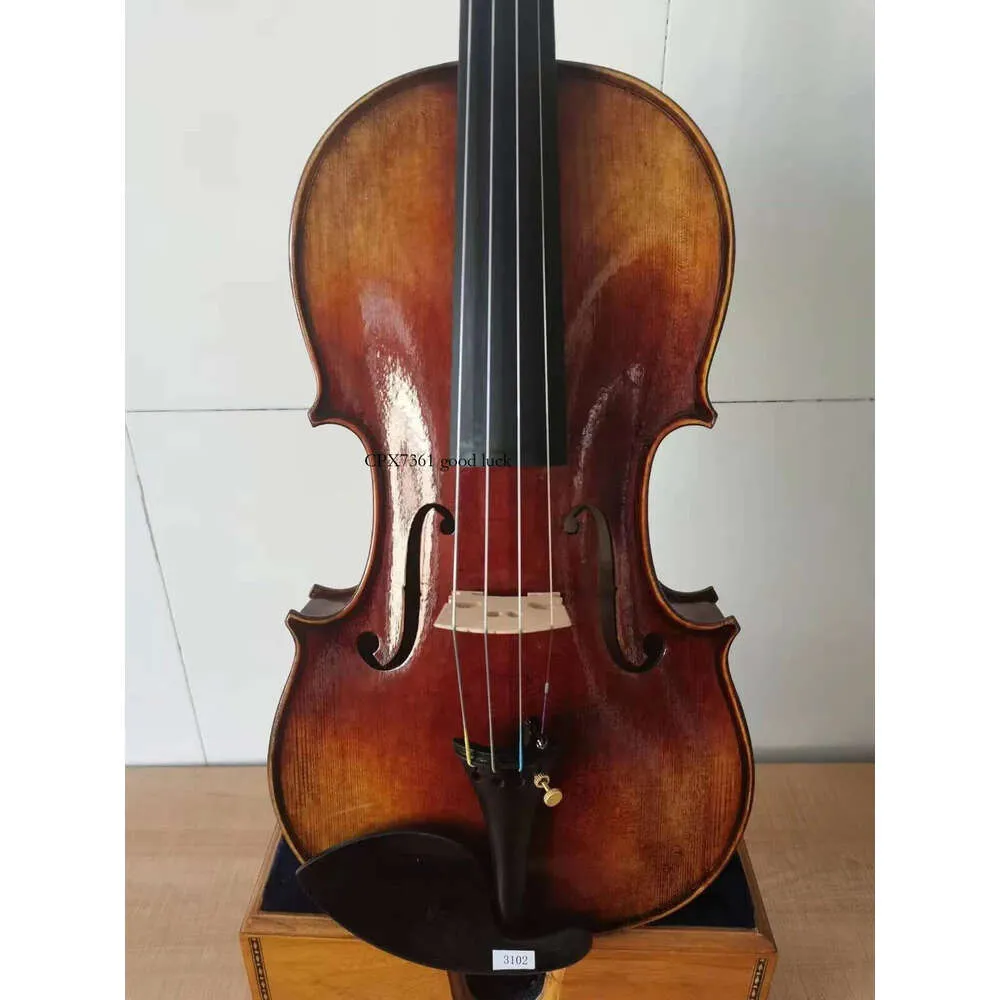 Violon Stradi modèle PC dos en érable flammé table en épicéa sculpté à la main K