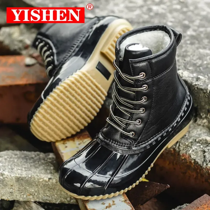 أحذية Yishen Women Snow Boots Winter Warm Warm Ladies Duck Boots Boots Nonslip Rubber Rain Shoes