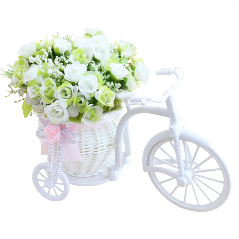 Dekorativa blommor cykeldekoration ros nostalgisk konstgjord blomma för hemfestdekorationer