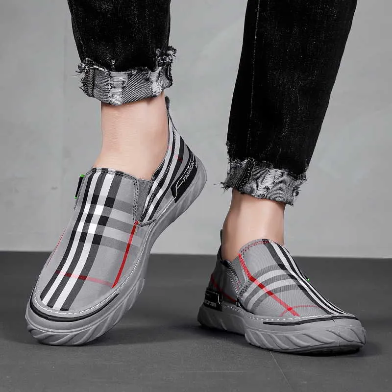 HBP icke-varumärke Europeiska idrottsas andas canvas casual mode slip-on lofer skor för män