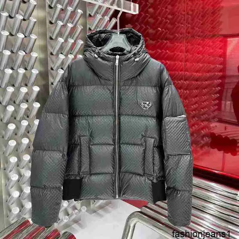 Verifierad version Rätt version Steel Printed Checkered Bread Down Jacket Metal Winter Coat 95 White Goose Down High Version {Kategori}