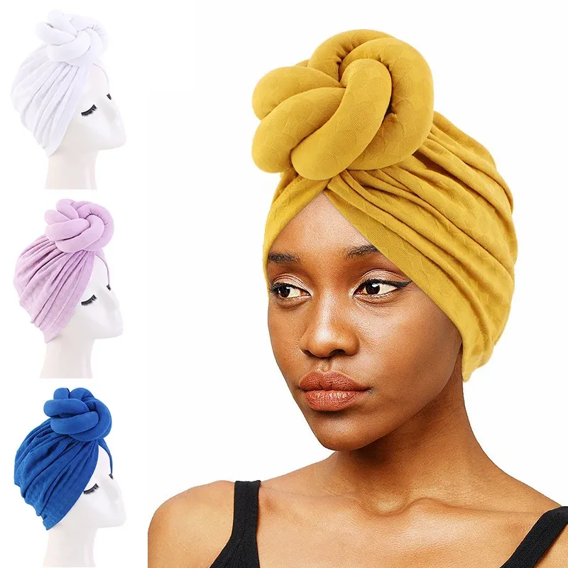 Nowe muzułmańskie kobiety wiązane turban burzanowy sen hidżab okładka głowa owinięcia raka chemo czapka czapka fryzura maska ​​maska ​​afrykańska afrykańska