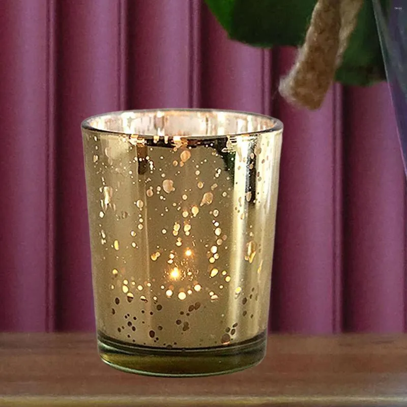 Candelabros Tealight Cups Holder Glass Votive Tea Light para la decoración de la mesa del dormitorio de la boda