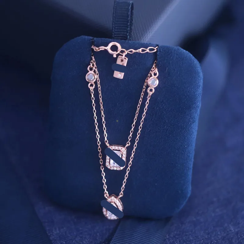 Designer messik Series Pendant Necklaces for Women S925 Silver 18K Rose Gold Geometric diamond sliding Three Diamond popular Jewelry luxury necklace gift