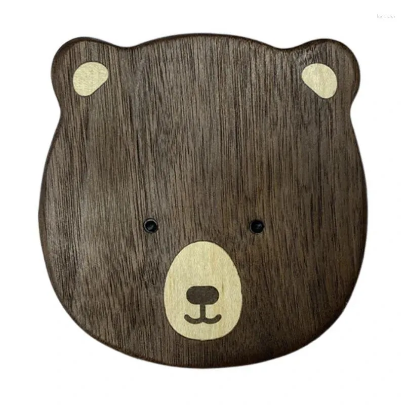 Tea brickor Bear Tray Snack Cute Creative Creative Cartoon Wood Table Cup Holder Home Decoration Korean Kitchen Tools CNIM