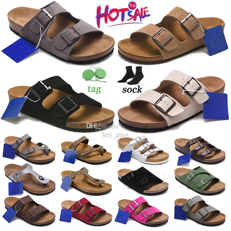 birkinstocks tofflor män kvinnor glider skjutreglage designer sandaler svarta grå bruna tråkiga orm läder toffel spänne band sandal män kvinnor glid flip flops skor