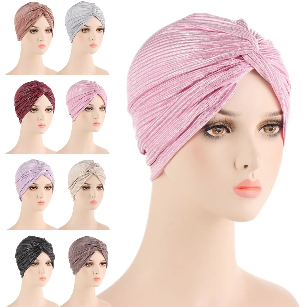 Nouveau musulman Hijab Turban torsion noeud bonnets Bonnet chapeau femmes chimio casquette foulard enveloppement perte de cheveux couverture écharpe intérieure Hijabs chapeaux