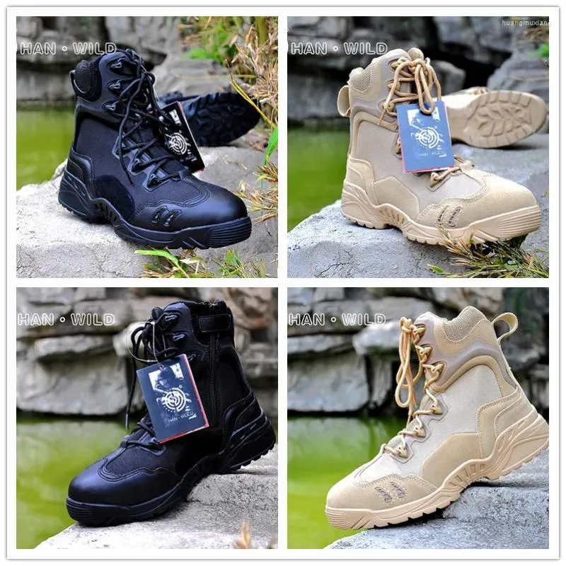 Chaussures de Fitness bottes tactiques respirantes et imperméables militaires escalade randonnée chasse Sport de plein air hommes baskets en cuir