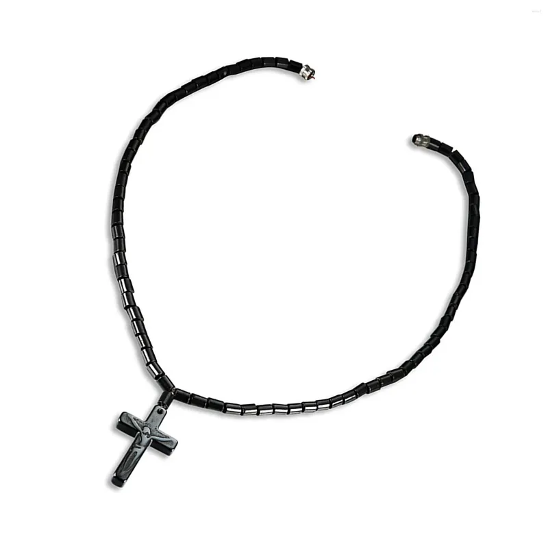 Pingente colares unissex cruz colar hipo-alergênico gótico preto charme jóias presente para aniversário natal