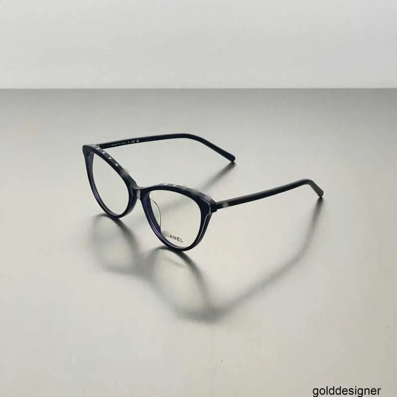 Designer Xiaoxiangjia 23 Nieuw type Effen Blauw Licht Anti Bijziendheid Brilmontuurplaat Zwart frame Afslanken Vrouwelijke Instagram Groot frame 3393 KVO6