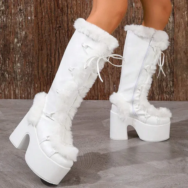 ブーツIppeum White Platform Boots Y2Kチャンキーヒールキャメルロリータブラッツシューズ