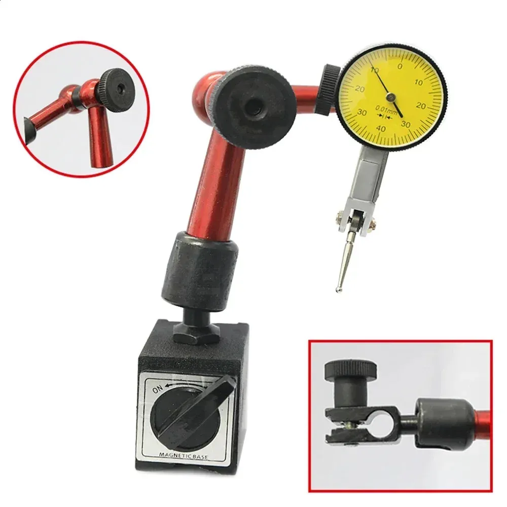 Indicador de discagem suporte magnético dial furo calibre suporte magnético base micrômetro ferramentas medida hora tipo indicador comparador relógio 240307