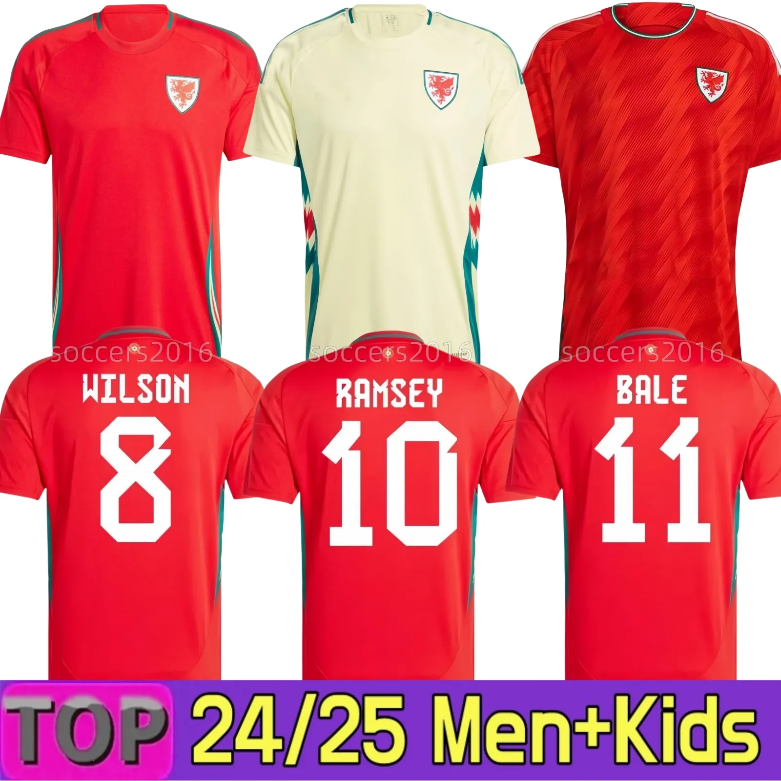 Wales Football Shirt Euro Home Kit Soccer Jerseys for Men, Women