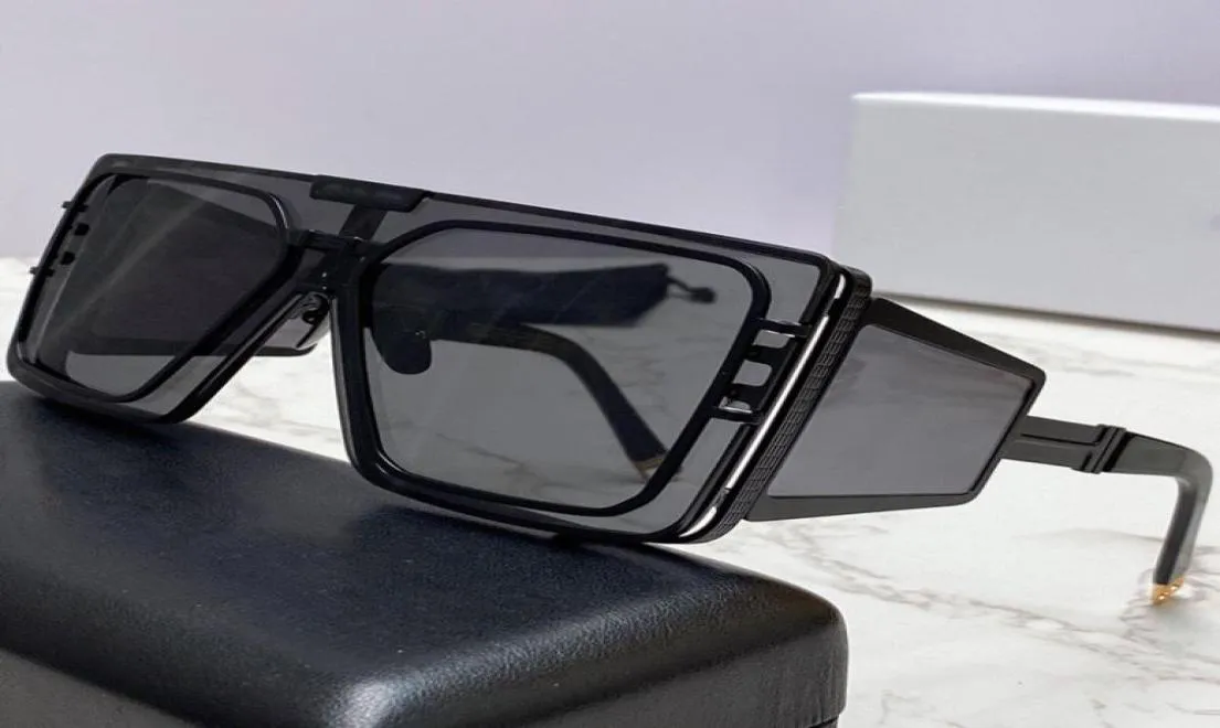 Herren-Sonnenbrille BPS102A, übergroße, quadratische, einteilige Linse, Metalldrahtrahmen, breite Bügel, um die Augenwinkel abzudecken, Designer-Herren-Sonnenbrille s8611322