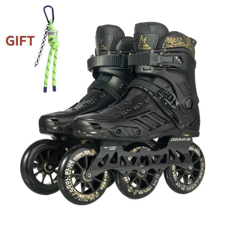 Сапоги профессиональные встроенные коньки 3 колеса роликовые коньки для ботинки мужчина скорость скоростные катания на катание на катание