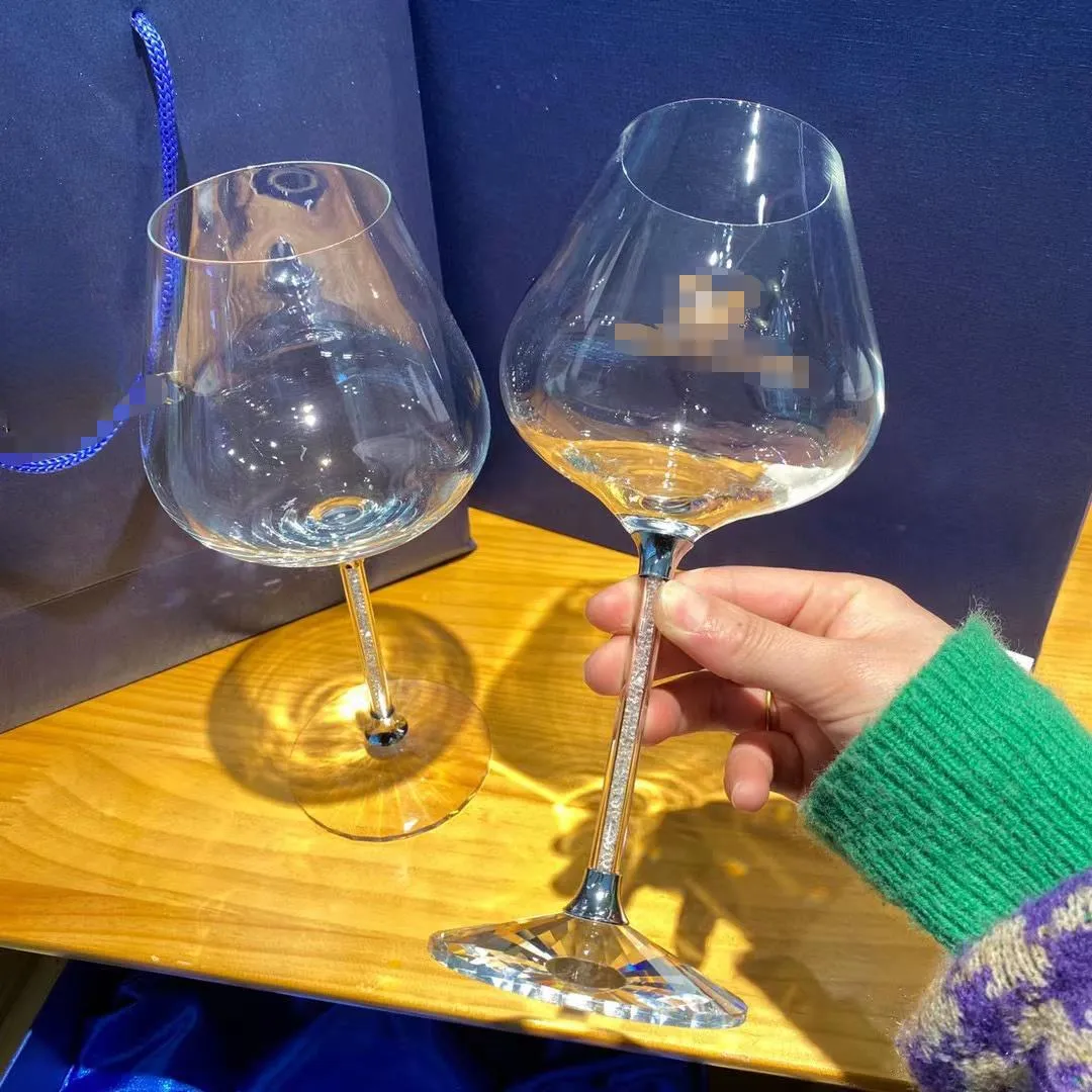 デザイナークリスタルワイングラスシャンパンガラスセットグラスのペアとギフトボックス