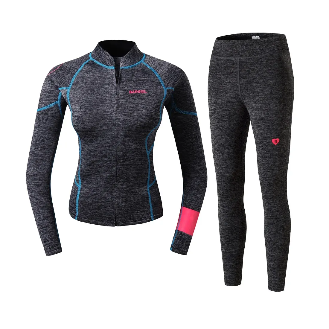 wetsuit 여자 네오프렌 2mm 재킷 및 다이빙 팬츠 슬림 수영복 무료 다이빙 2pcs 세트