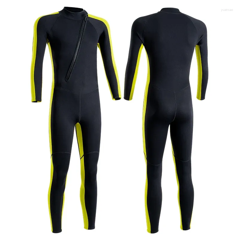 Maillots de bain pour femmes 2mm Néoprène Combinaison de plongée libre Front Zip Manches longues Plongée Garder au chaud Surf Natation Snorkeling Activité sous-marine