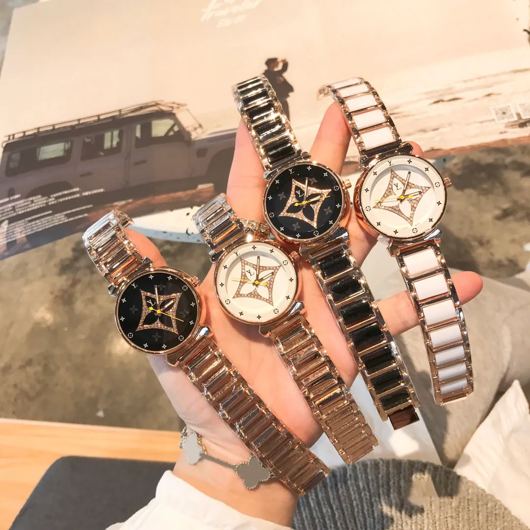 L orologio da donna con cinturino in acciaio al quarzo di lusso più venduto, 34 mm.Orologio da donna di moda di design aziendale.