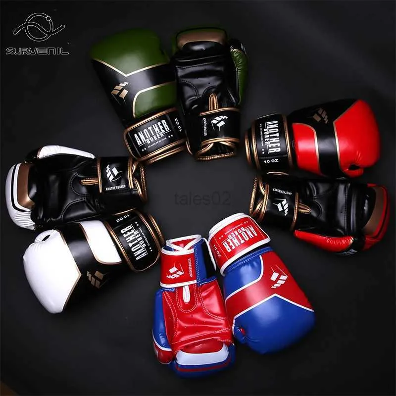 Protective Gear Muay Thai Gloves PU Leather Boxing Glove Men Women Child Combat Karate Fighting MMA Sanda Sandbag Punching Training Equipment yq240318