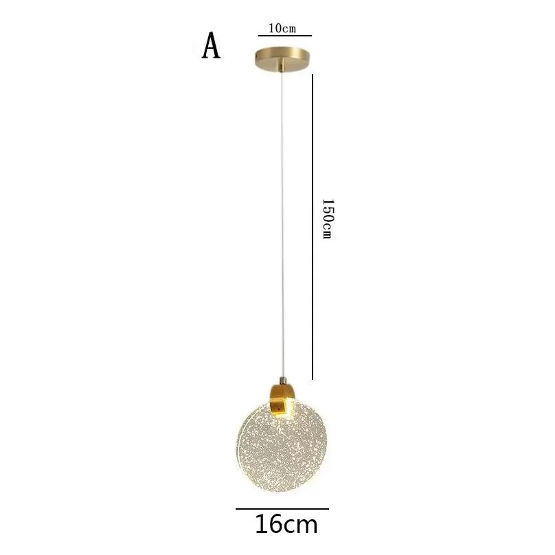 Kolye lambaları Yatak Odası Yatağı Led Aydınlatma için Altın Lüks Kristal Lamba Modern Oturma Odası Ofis Bar Ev Asma LAMP3725647 DHTBF