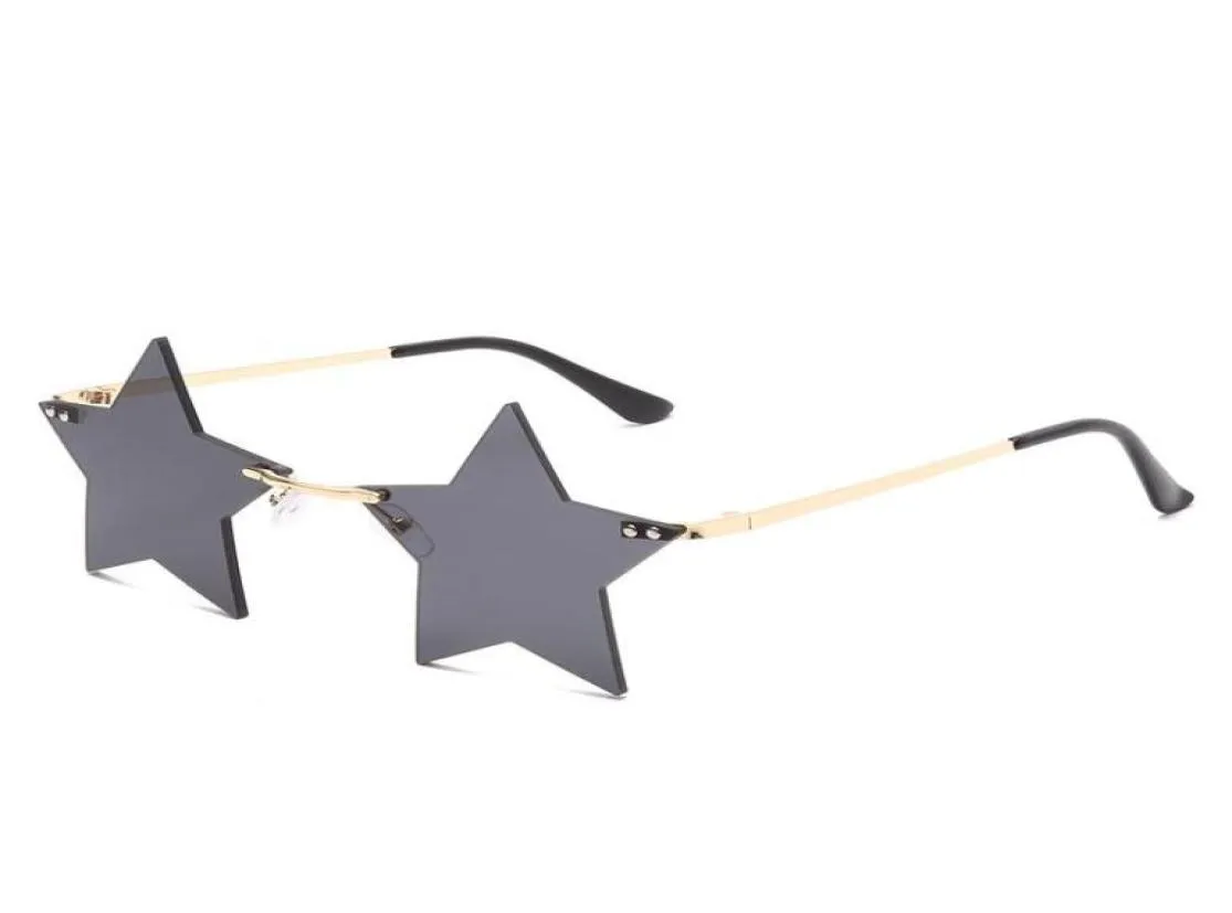 Solglasögon mdod vintage Rimless Female Men039S Prom Party Unique Personality Hearthaped Fivepointed Star6210365