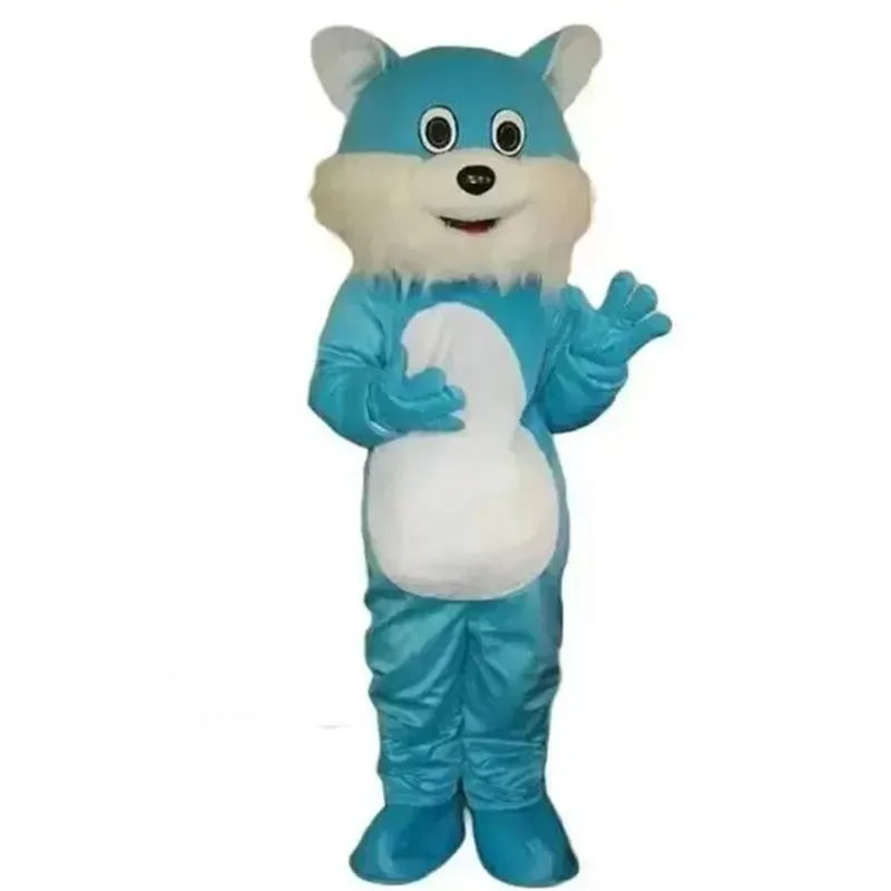 2024 Costumes de mascotte de chat bleu super mignon Halloween chien mascotte personnage tête de vacances costume de fête fantaisie taille adulte anniversaire