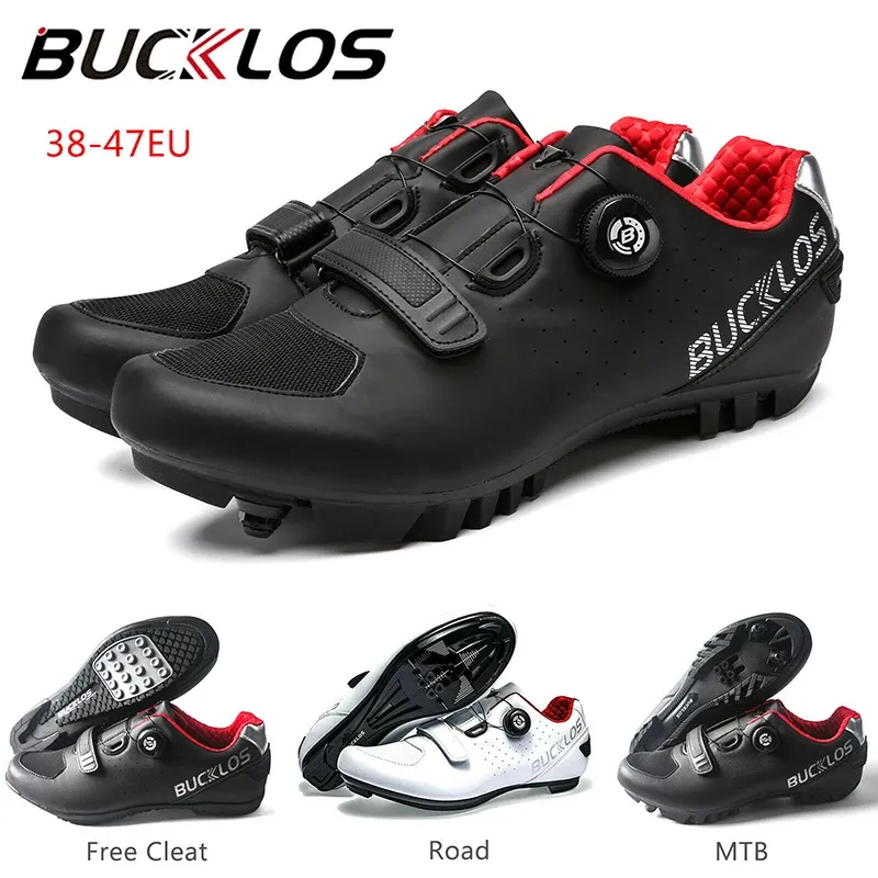 Boots Bucklos Mountain Bike Shoes Man Cycling Sneaker Racing Road Bike Shoe Bicycle Road Mtb Lock Shoes 3847 Sneakers pour hommes