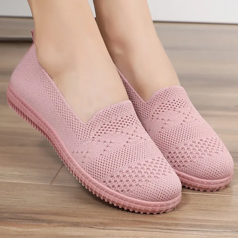 Boots 2022 Women Fashion Ballet Flats Work Shoes Ladies Mesh Breathable Female SlipOn Boat Shoes Casual Flats Zapatos De Mujer