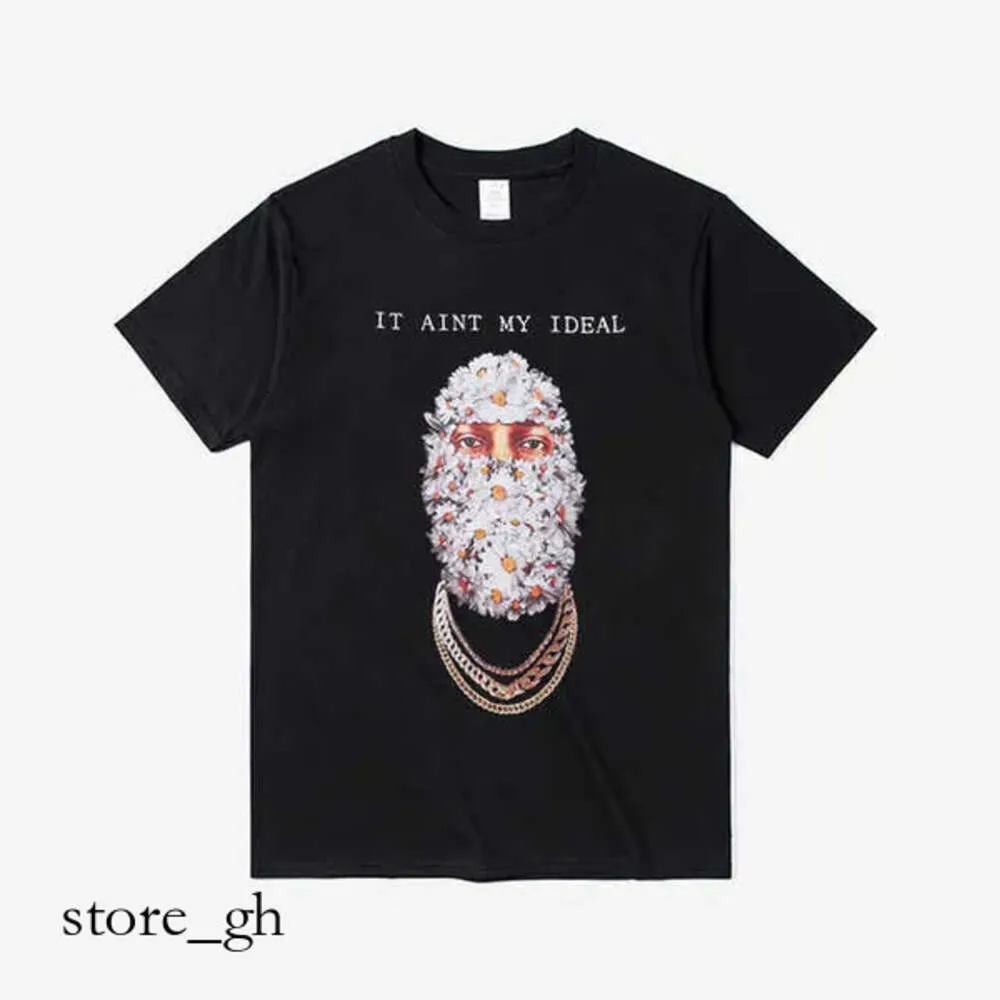 T-shirts anti-brouillard pour hommes Ih Nom Uh Nit T-shirt Hommes Femmes Hip Hop Streetwear Chrysanthème Portrait Imprimer Manches courtes Ce n'est pas mon coton idéal Tops Unisexe 385