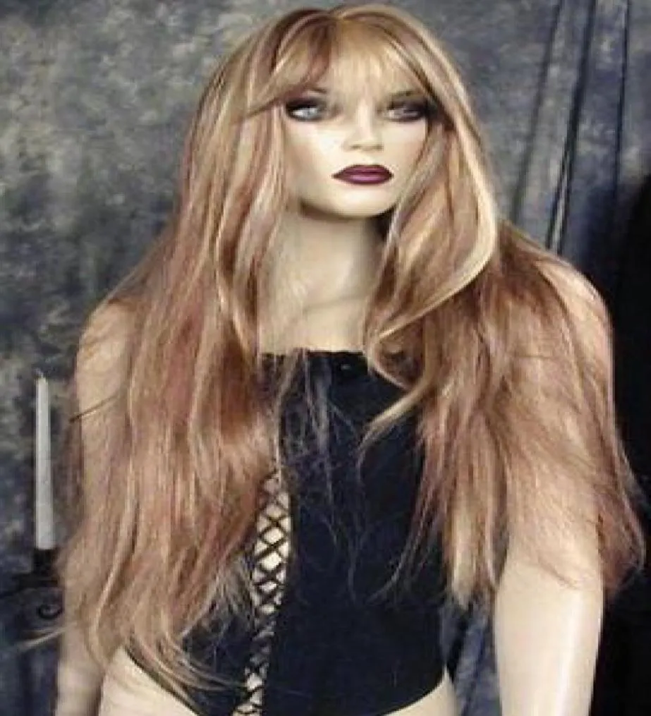 New Elegant Blonde Wigs Long Wavy Wigs Hair0123456784400144