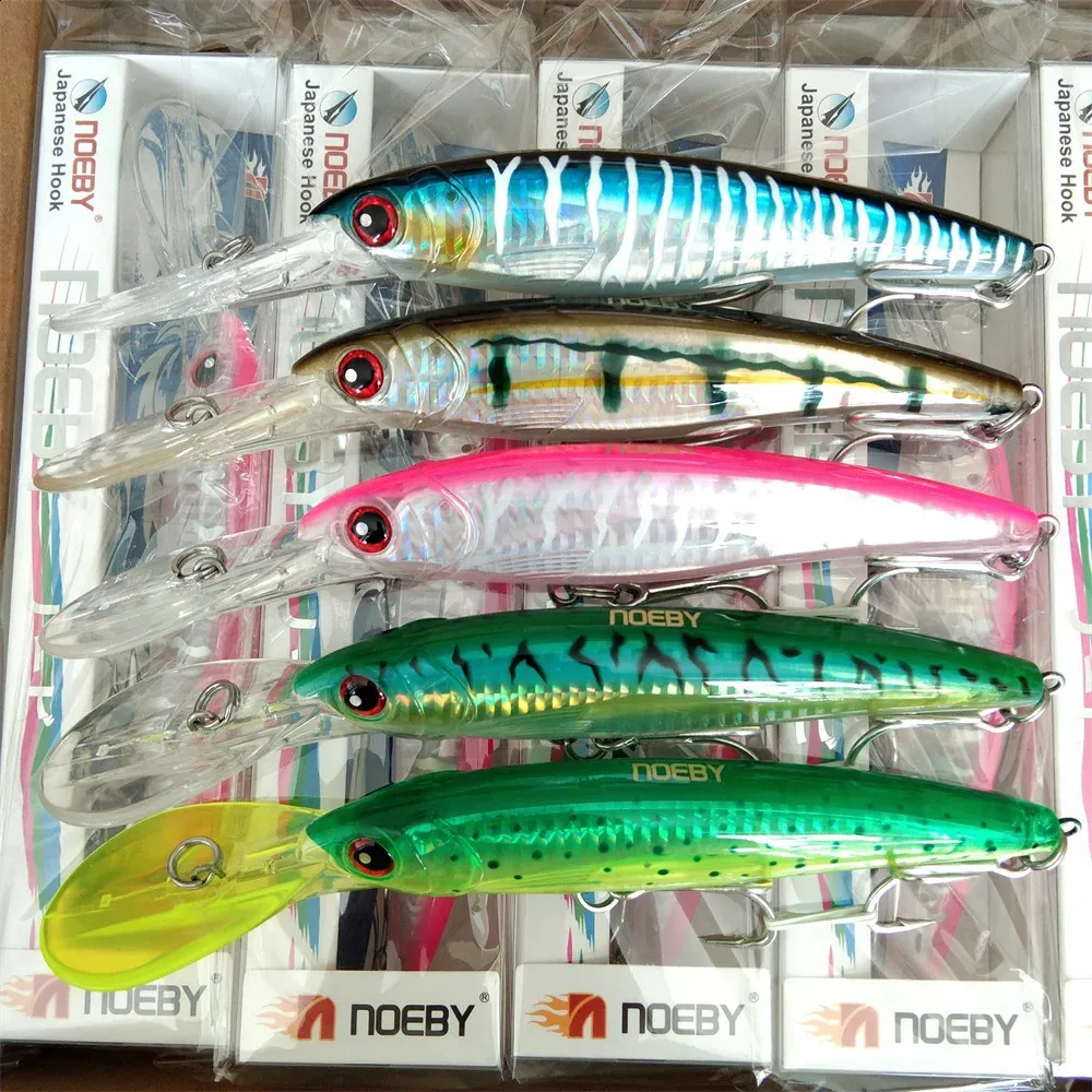 NOEBY 5PCS 14CM 52G 16CM 73G DUŻY DUŻY POWROTNY ZAPINKIE MINNOW SŁOLA WODNA Oceanowa łódź morska Trolling Twarda przynęta przynęta GT Ryba 240313