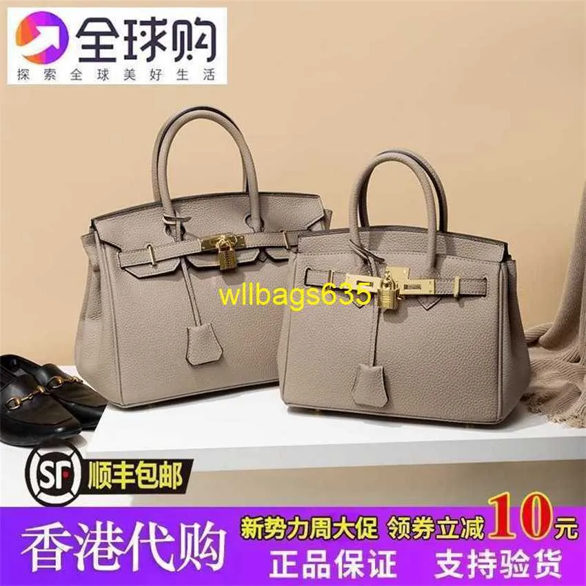 Sacs fourre-tout en cuir véritable Bk Habdbags Agent d'achat de Hong Kong Lychee à motifs Platinum Bag 2024 Nouveau sac à main en cuir tendance grande capacité avec logo HB0Q1D