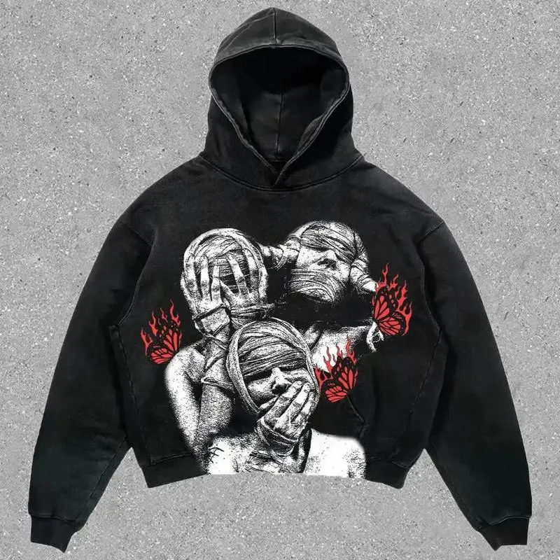 Kvinnors hoodies harajuku tyst vandrande kvinnor överdimensionerade streetwear hoodie toppar tröja y2k kläder grunge par män kläder