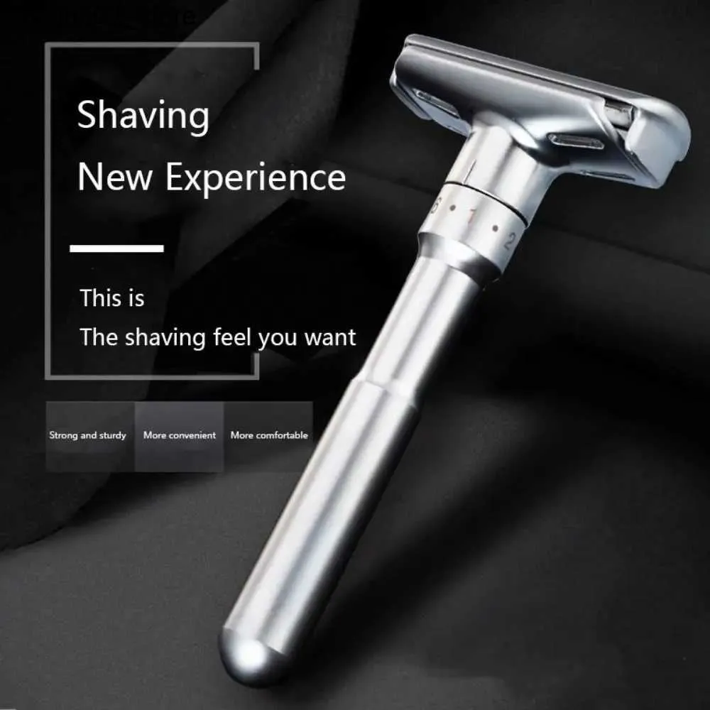 Electric Shavers Steel blade female facial hair removal tool male manual shaver classic mens shaver double-edged shaver adjustable safety shaver Q240318